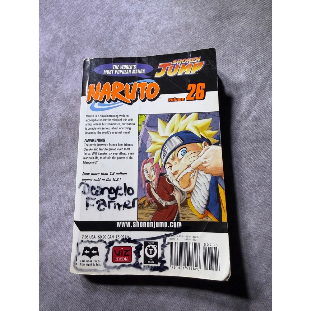 Naruto Volume 26 Manga Shonen Jump Masashi Kishimoto VIZMedia AwakeningPaperback